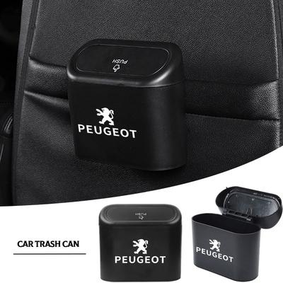 Car Vehicle Case Storage Box Black ABS Square Pressing Trash Can For 308 408 508 RCZ 208 3008 2008 206 207 108 406 407 408 206 207 208 306 307