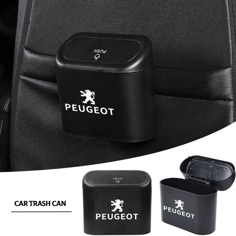 Car Vehicle Case Storage Box Black ABS Square Pressing Trash Can For Peugeot 308 408 508 RCZ 208 3008 2008 206 207 108 406 407 408 206 207 208 306 307
