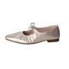 Fashion Cold and loose! Silver Square Toe Lace-Up Half Slippers Women's Spring Wear Low Heel Flats