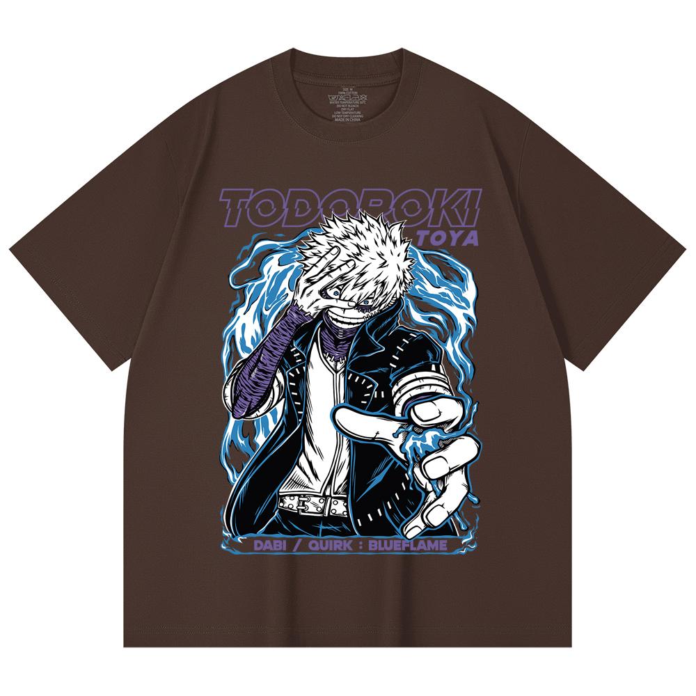 230 g/m² 100% Baumwolle My Hero Academia V11 Dabi Druck Unisex Schweres Baumwoll-T-Shirt