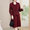 Elegant Women's Two-Piece Suit: Stylish Blazer & Dress Set for Spring & Autumn Wedding or Formal Events