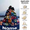 Loghi Squadre NFL Griglia Personalizza Testo Coperta Plaid Coperta Personalizzabile Morbida e Accogliente Adatta per Soggiorno Sedia da Ufficio Biancheria da Letto Letto