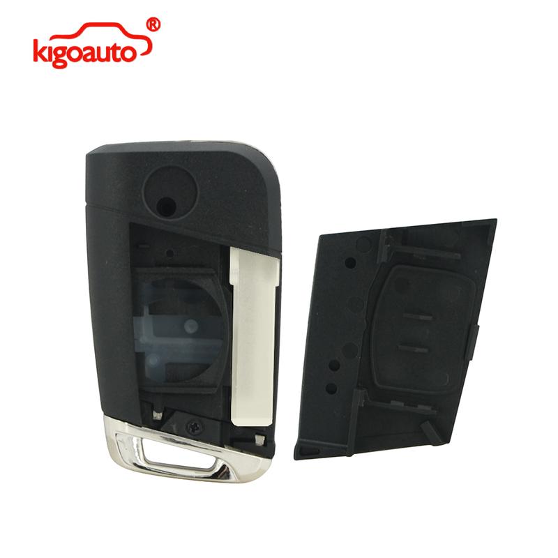 Kigoauto 5G0 959 753 AB Flip Remote Key Shell 3 Button HU162 / HU66 for VW Golf 7 2013 2014