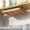 Kitchen Under Cabinet Hanging Organizer Rack with Hooks Multi-Purpose Holder for Paper Towel Cutting Board & Pot Lids