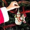 Snowman Ornaments Christmas Hanging Decor 9 Piece Wooden Snowman Set for Tree Window Wall Home Decor, Holiday Decorations