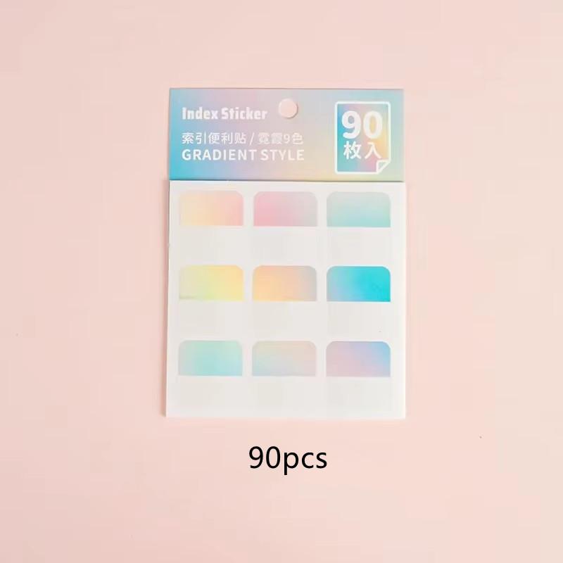 Gradient Color Index Sticker Innovative Quick Drying Anti-scratch Sweatproof Water Proof Student Stationery Label Stickers