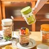 Oat Sealed Glass Jar with Lid, Portable Breakfast Cup, Milkshake Yogurt Cereal Cup