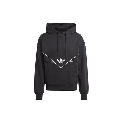 adidas Originals Trefoil Logo Brodert Hettegenser med Snøring Herre Hettegenser Svart HR5335