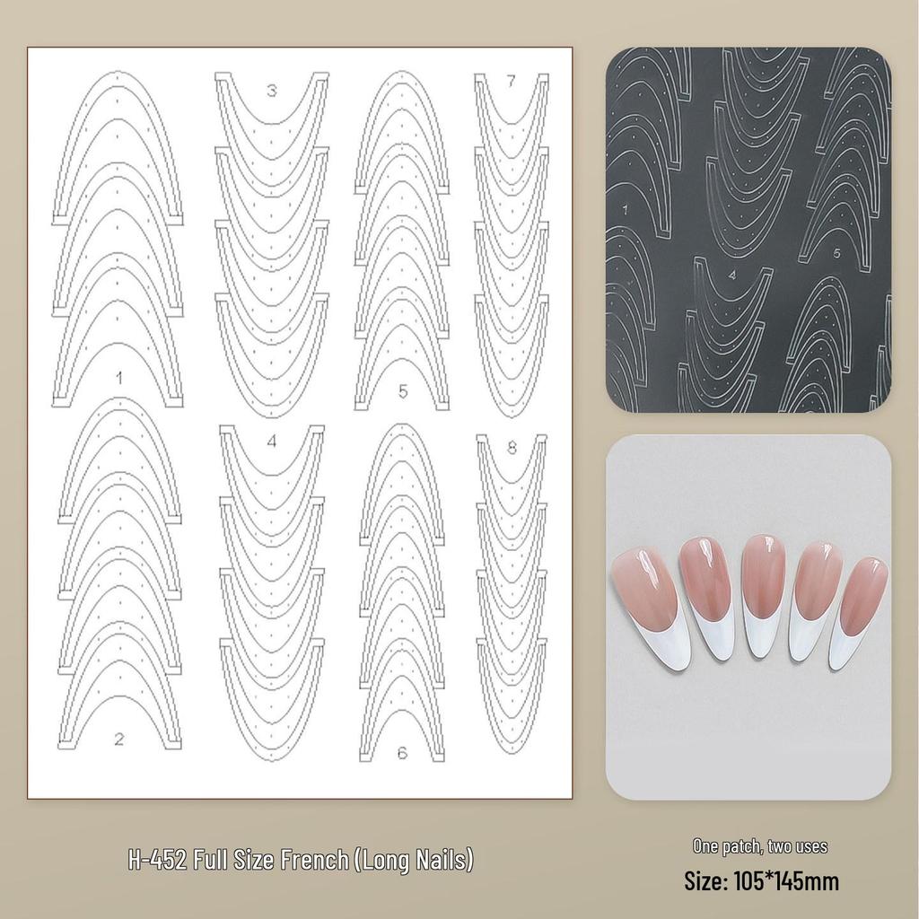 French Lace Nail Art Sticker Refill - No Curling, Multi-use, Adherent Guide Stickers for Pat-Pat Spray Painting.