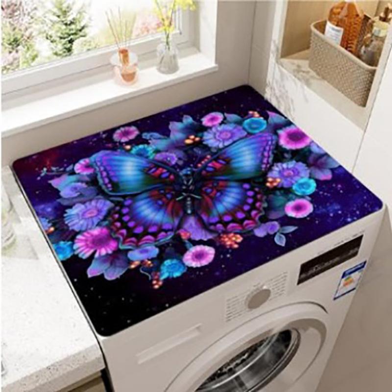 Retro Washing Machine Covers Kitchen Absorbent Coffee Machine Refrigerator Cover Pad Drain Pad Microwave Oven Insulation Pad
