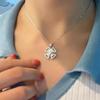 Windmill Eternal Flower Pendant Necklace - Elegant Four-Leaf Clover Clavicle Chain for Women, Light Luxury & Full Diamond Elegance