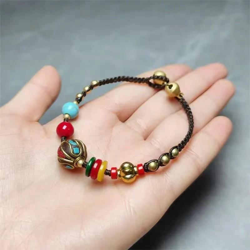 Women s Tibetan Ethnic Style Bracelet - Simple, Versatile, Retro, Personalized Nepal Bead Woven Accessory.