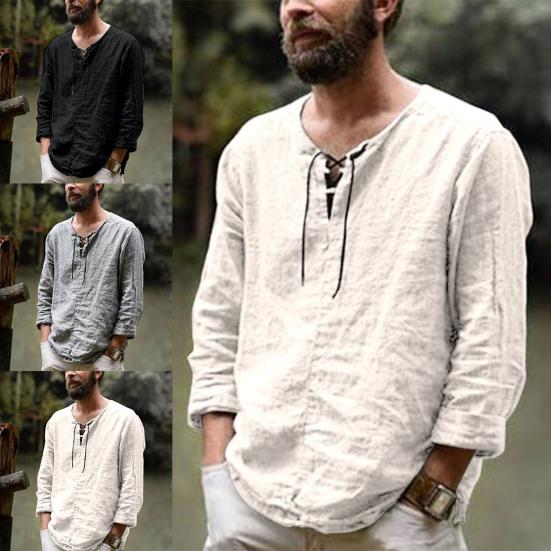 V Neck Thin Casual T-shirt Pullover 