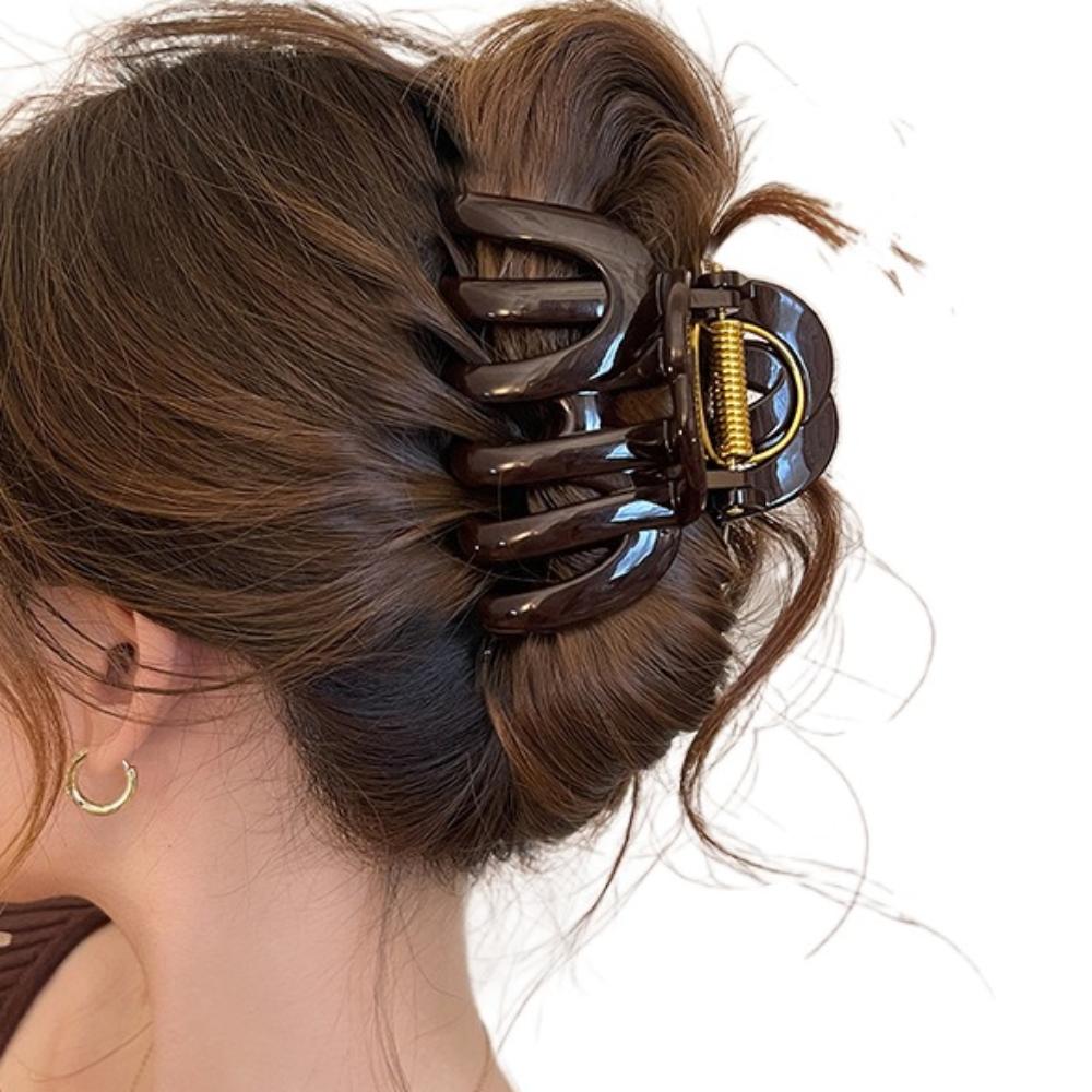 Updo French Style Pumpkin Hair Claw Large Cute Hair Grab Temperament 9cm/3.54inch Shark Clip Female