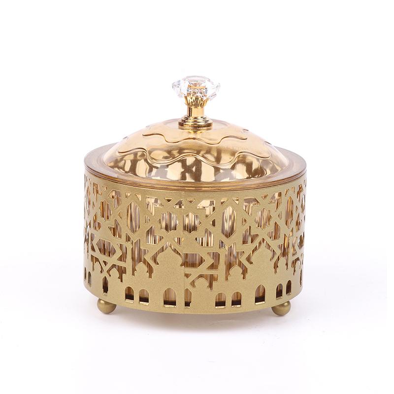 

1 шт., ближневосточный мусульманский металлический замок, пластиковый кокосовый поднос для фруктов, поднос для чая, домашние закуски, сухофрукты, фруктовая чаша с крышкой