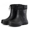 2024 Men Warm Light Ankle Rainboots Winter Windproof Cotton Rain Boots Fashion Black Slip On Rain Shoes Men Waterproof Work Boot