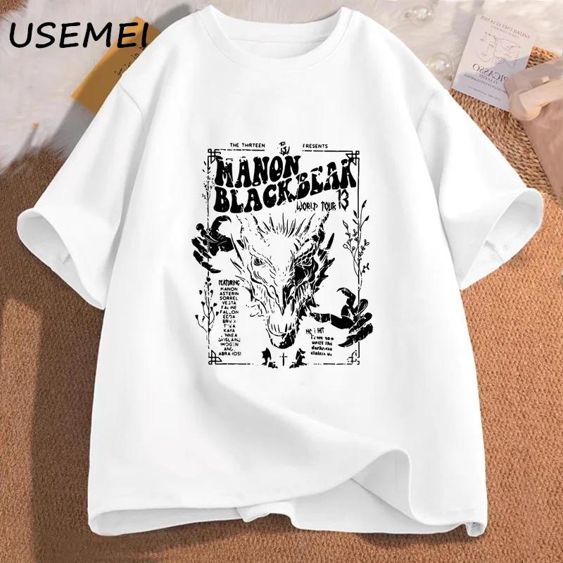 

Женская футболка Манон Блэкбик из серии «Стеклянный трон» Мерч Сары Дж. Маас Футболка Тринадцать Хлопковые футболки с коротким рукавом Женская одежда 4XL