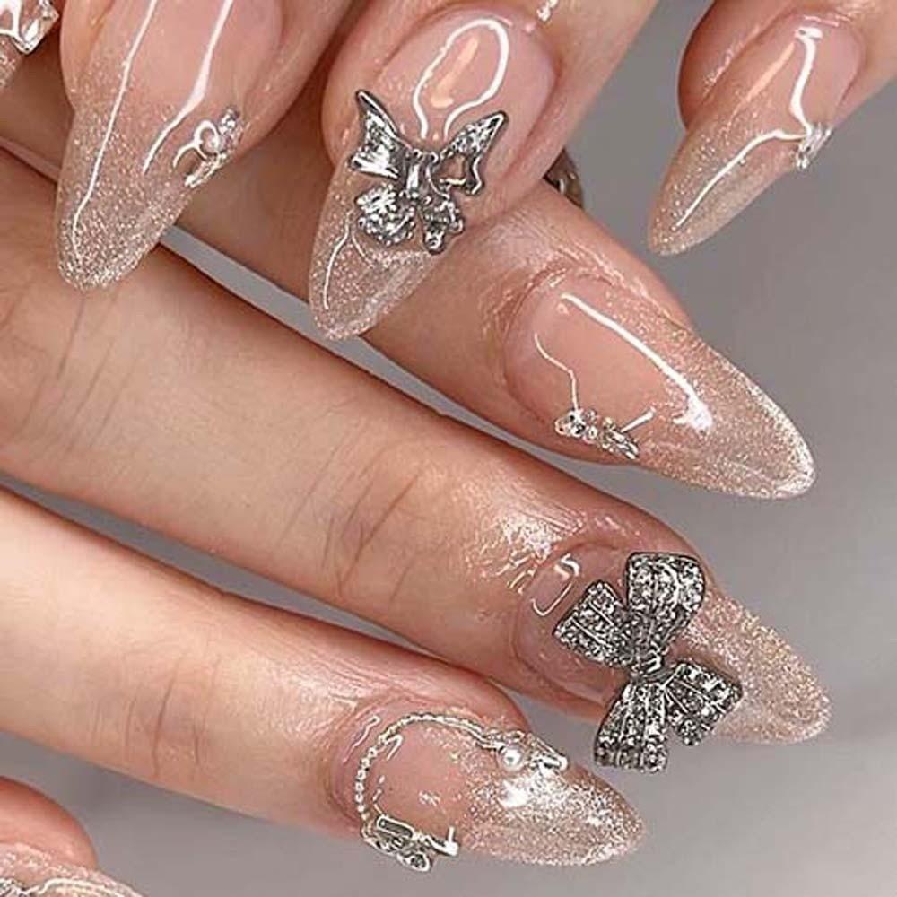 Manicure Accessories 3D Fingernail Rhinestones Glass Crystal Cherry Nail Glitter Jewelry Star Bow DIY Nail Art Decorations Shop