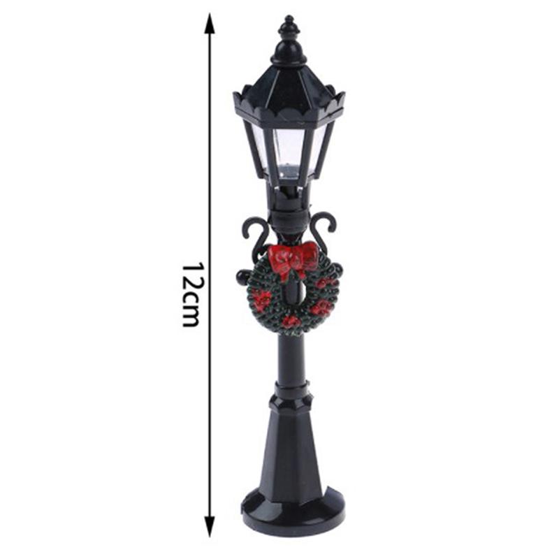 1/12 Dollhouse Miniature Christmas Park Street Lamp Doll Streetlight Decor Toy