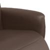 Folding Armchair With Footrest, Brown, Faux Leather