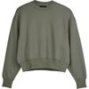 Solid Color Pullover Crew Neck Loose Long Sleeve Sweatshirt Women Tops Gray-Green IP7678