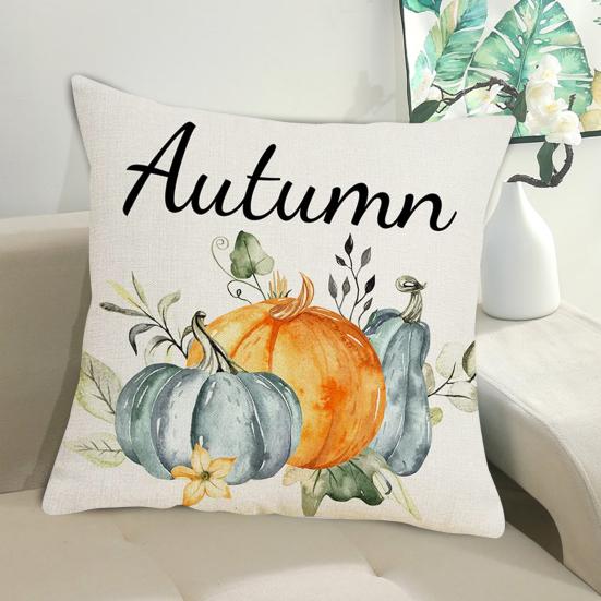 Cushion Case Single Side Printed Decorative Flax Fashion Farmhouse Thanksgiving Home Cushion Case Daily Use