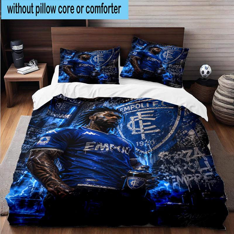 3PCS Football Empoli Crest Bedding Set,Including 1pc Duvet Cover And 2pcs Pillowcases Perfect for Bedroom, Dormitory, Fan Christmas gift