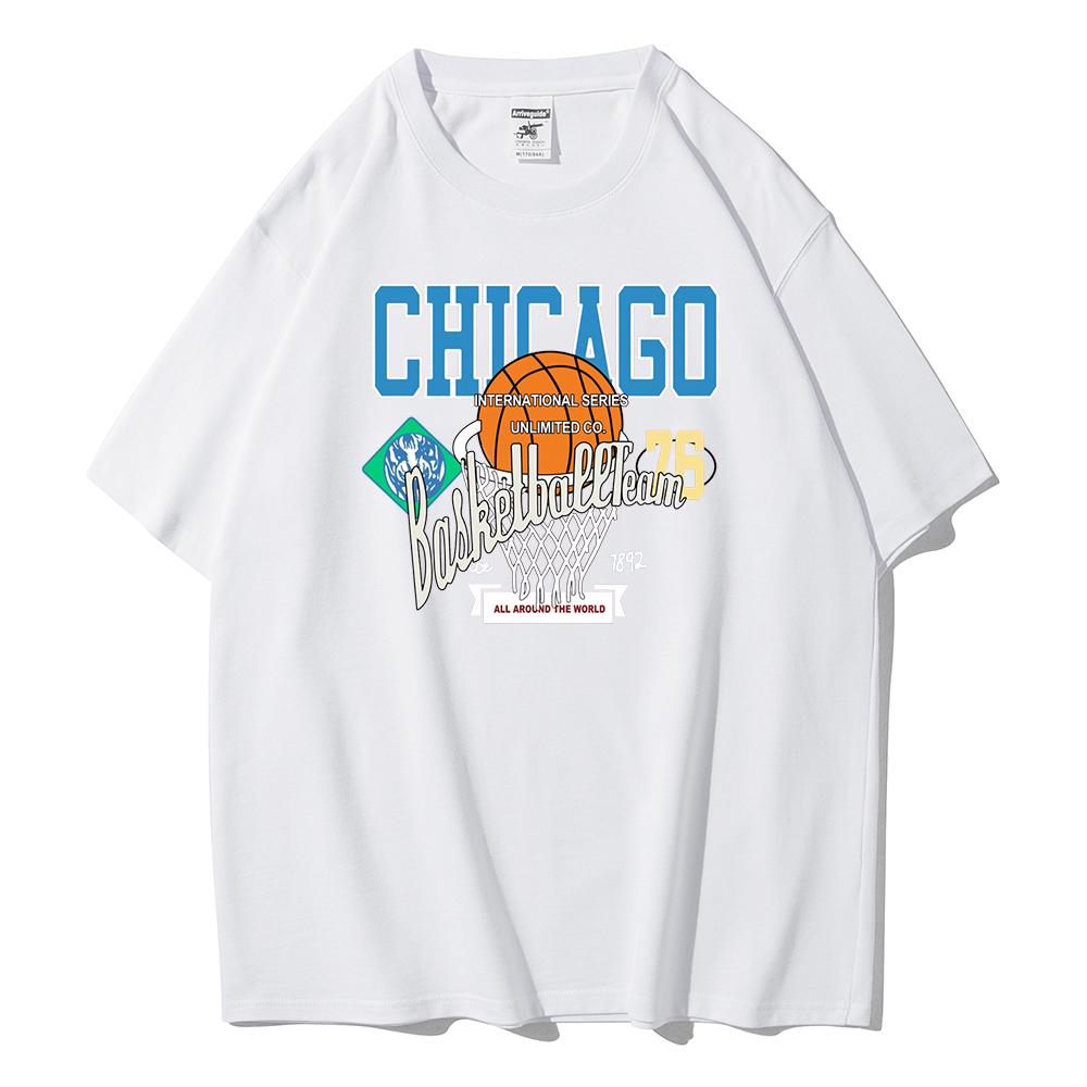 Chicago Basketball Club 76 Print Streetwear T-Shirt Women Summer Soft Cotton Brand Short Sleeve Breathable Oversize Tee Clothing