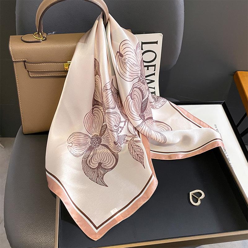 Wrist Wrap Luxury Brand 100% Real Silk Square Scarf Women Headband Neckerchief Shawl Bandana Scarves Kerchief Mulberry Hijab