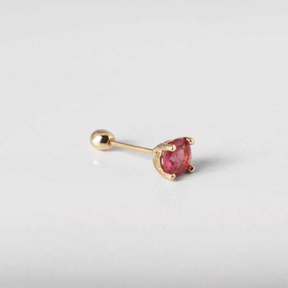 14K Pink Tourmaline Birthstone Earrings_5.0mm