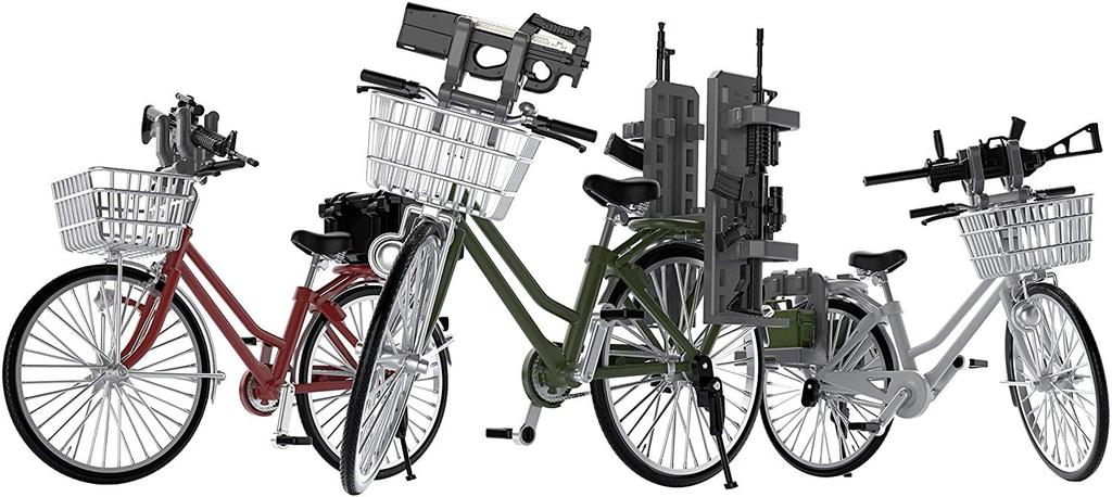 TOMYTEC Little Armory 112 Scale LM007 School Bicycle for Designated Defense Schools, Olive Drab: Automatic Weapon Carrying Type, Pre-painted, 312178