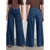 Dames Diepblauwe Wijde Pijp Jeans - Stijlvolle Denim Broek voor Comfort en Veelzijdigheid