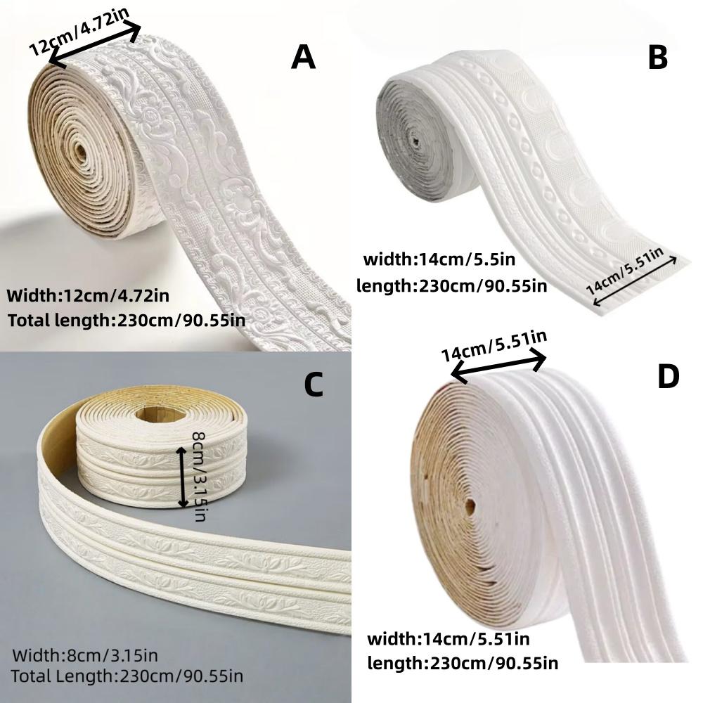 3D Waterproof Ceiling Decorative Strip Wall Trim Line Home Decoration Wall Border Skirting Wall Stickers