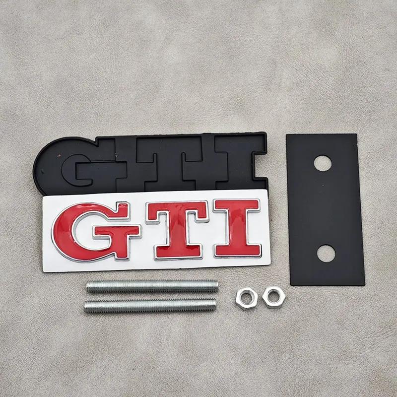 SMZTU1 80% 3D Metal Logo GTI Badge Car Front Grille Emblem Rear Trunk Sticker For Volkswagen VW Golf 4 5 6 7 3 MK2 MK3 MK4 Mk5 Polo Tig