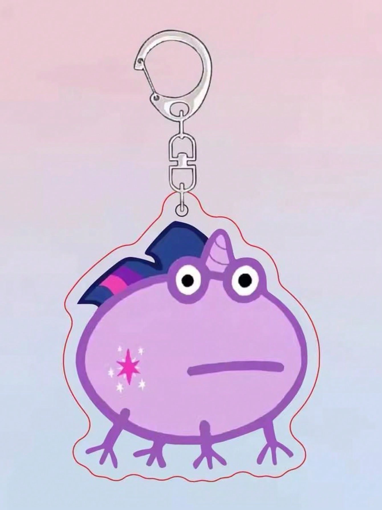 

1 шт. Милый, забавный акриловый брелок в виде лягушки «Мой маленький пони», персонажи Сумеречная Искорка, Радуга Дэш, Пинки Пай, Флаттершай, подходит для ключей, украшений, Twilight Sparkle разноцветный