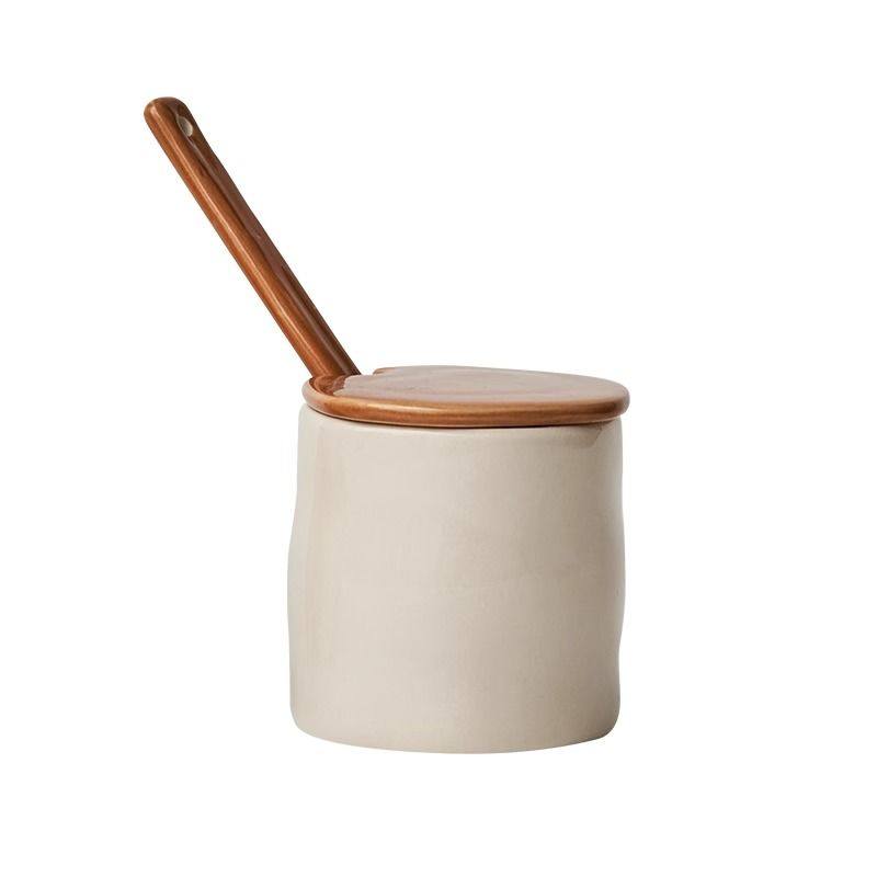 Striped Ceramic Seasoning Jar Kitchenware Spice Jar Salt Shaker Storage Tank Seasoning Box Condiment Bottle Spice Container