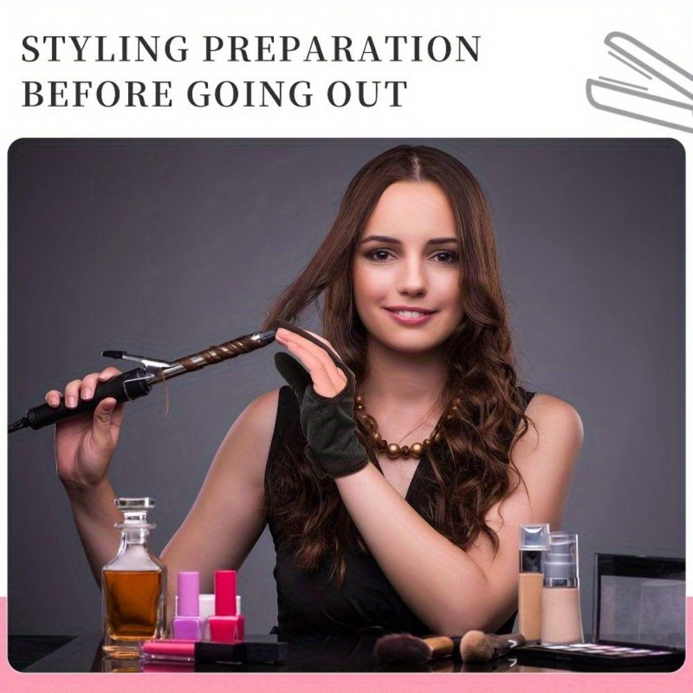 Anti-scalding Curling Wand Glove 3 Finger Barber Hair Styling Tools Heat Resistant Gloves  for Home