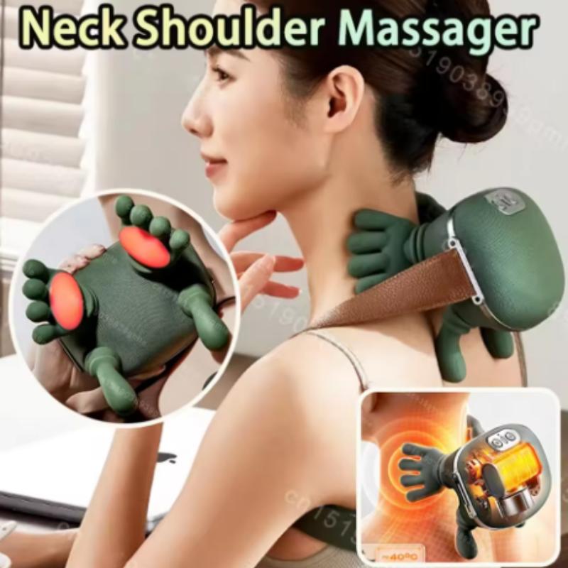 Bionic Neck Shoulder Massager Kneading Massager 3 Level Modes Neck Cervical Waist Leg Body Muscles Massage Pillow
