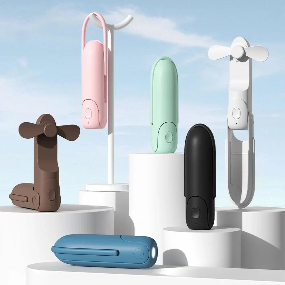 

With Power Bank And flashlight Handheld Mini 3 IN 1 Hand Portable USB Rechargeable Small Pocket Battery Operated Fan белый