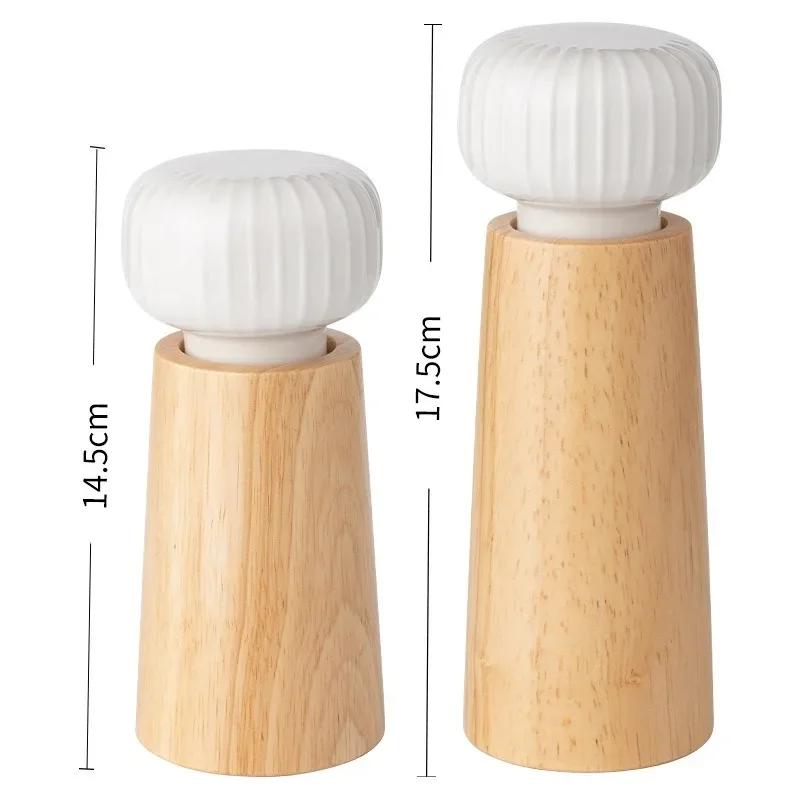 Manual Salt and Pepper Grinders Adjustable Coarseness with Ceramic Core Black Pepper Mill Seasoning Bottle for Kitchen Supplies