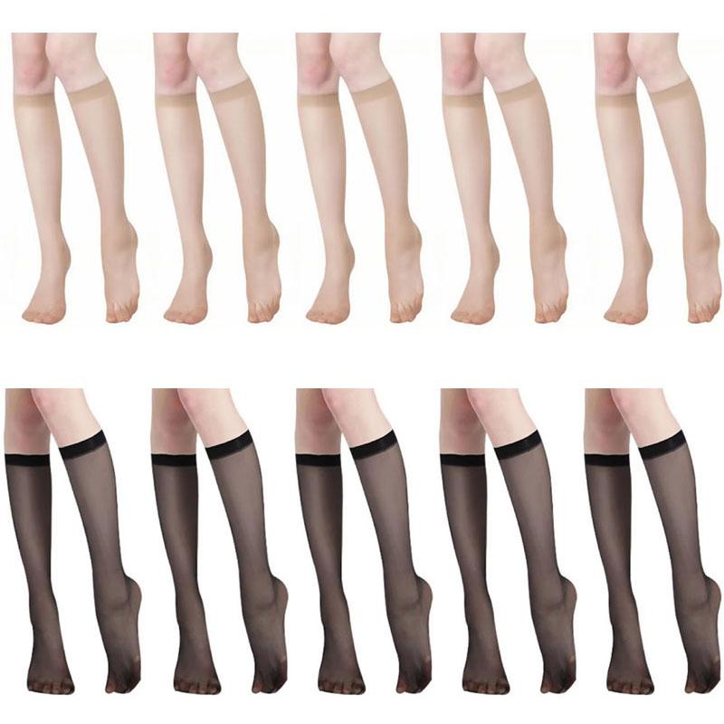 510Pairs Women Ultra-Thin Nylon Stockings Transparent Elasticity Ladies Knee Socks Summer Long Socks For Girls Stocking