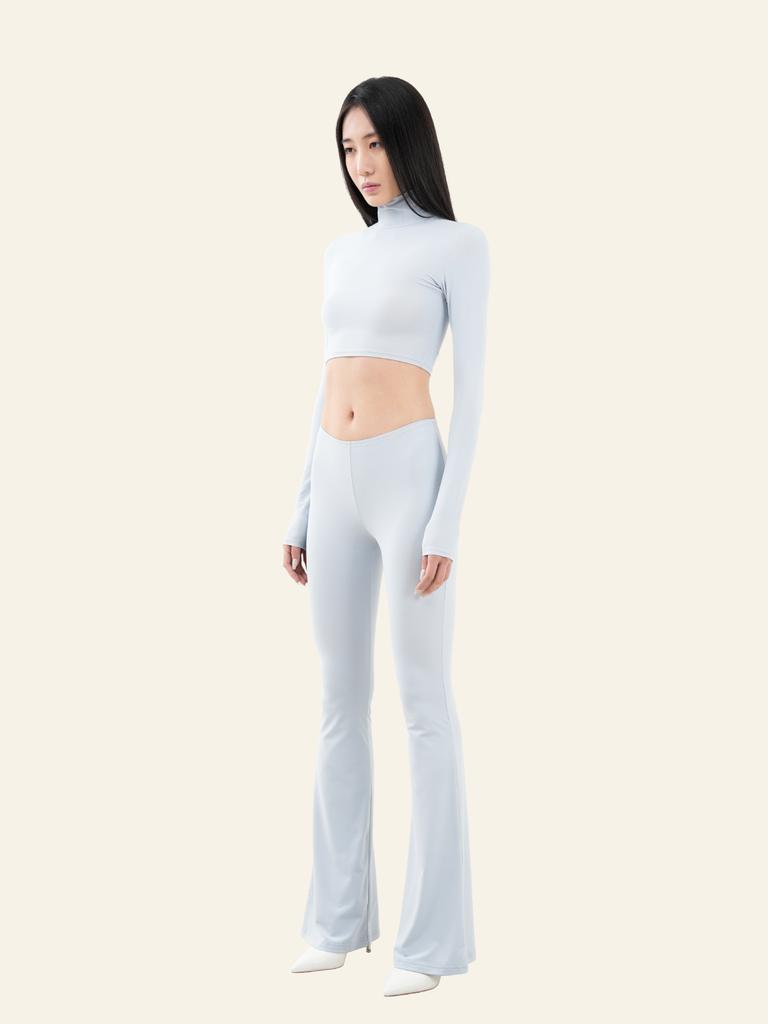 Deoineoseu Jersey Bootcut Pants (Silver Blue)