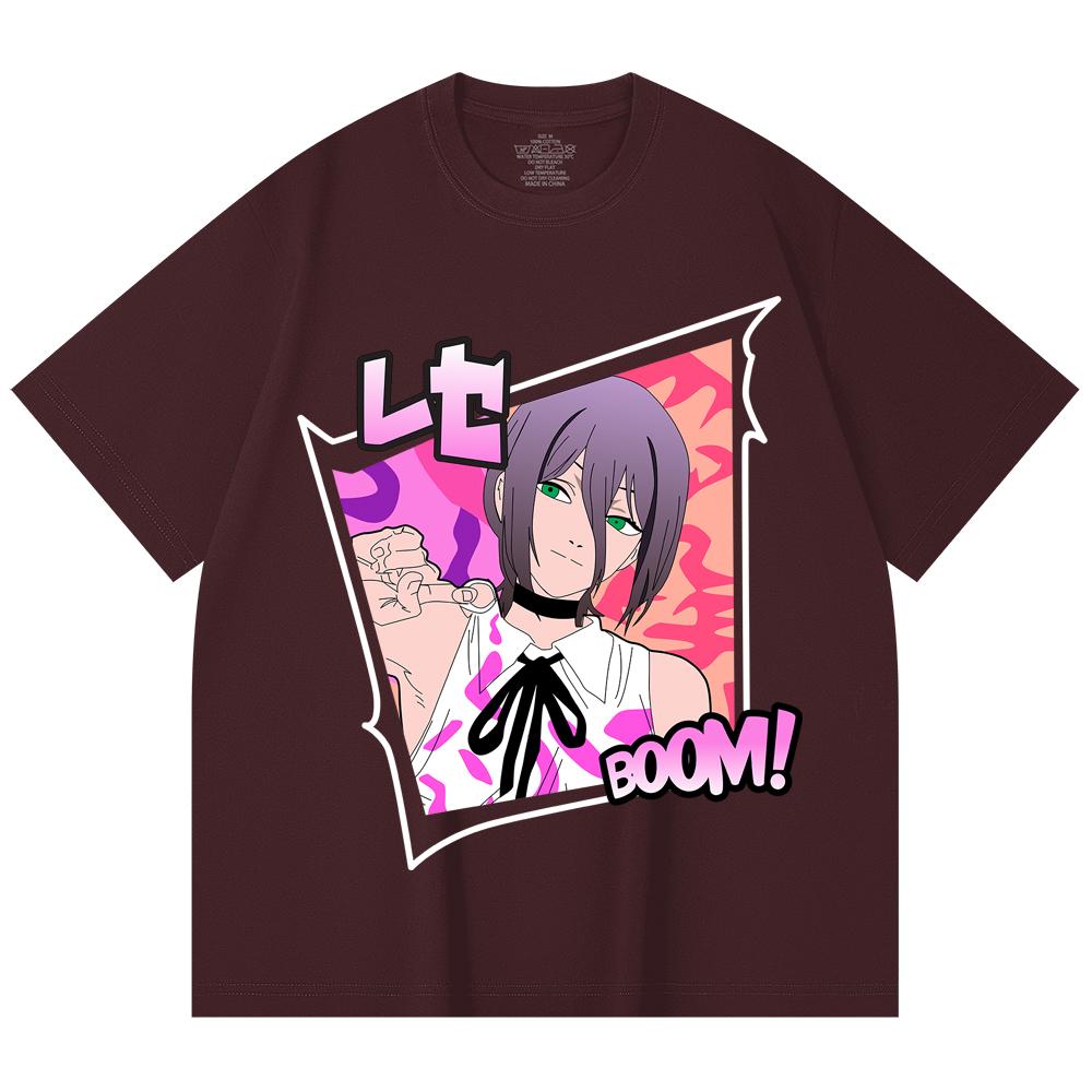 

230 Gsm 100% Cotton Chainsaw Man V53 Reze Print Unisex Heavy Cotton T Shirt 2XL