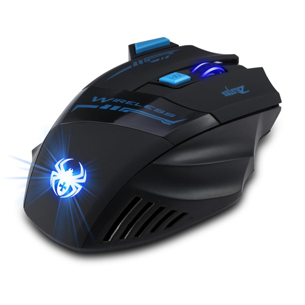 Wireless Gaming 4800 7 Ergonomic LED Lightweight and Compatible with Black Mouse, DPI, Buttons, Design, Energy-Efficient Design, Optical, Portable,