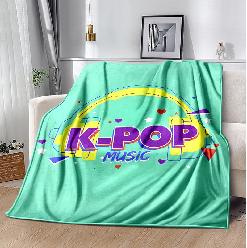 Kpop Flannel Blanket Soft Warm All-Season Throw, Design for Camping, Car Travel, Hiking Sofa, Bed, Office Perfect Gift for Parties