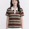 Navava Women S Daily caSual STriped Color Collar T ShirT nT3367