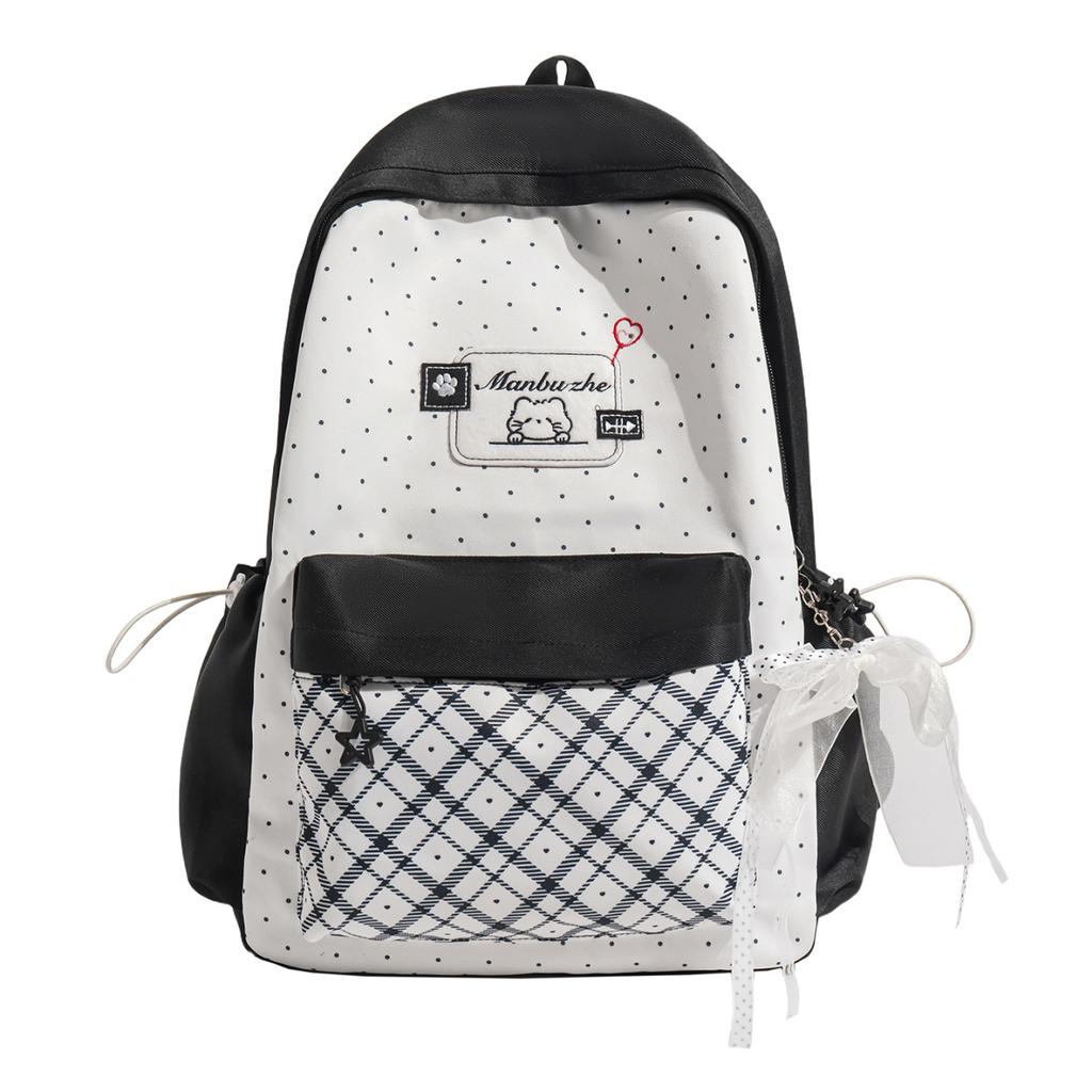 Schoolbag1011 New Simple Small Fresh Schoolbag Student Party Milk Fu Soft Girl Wind Travel Plaid Daily Commuting Backpack