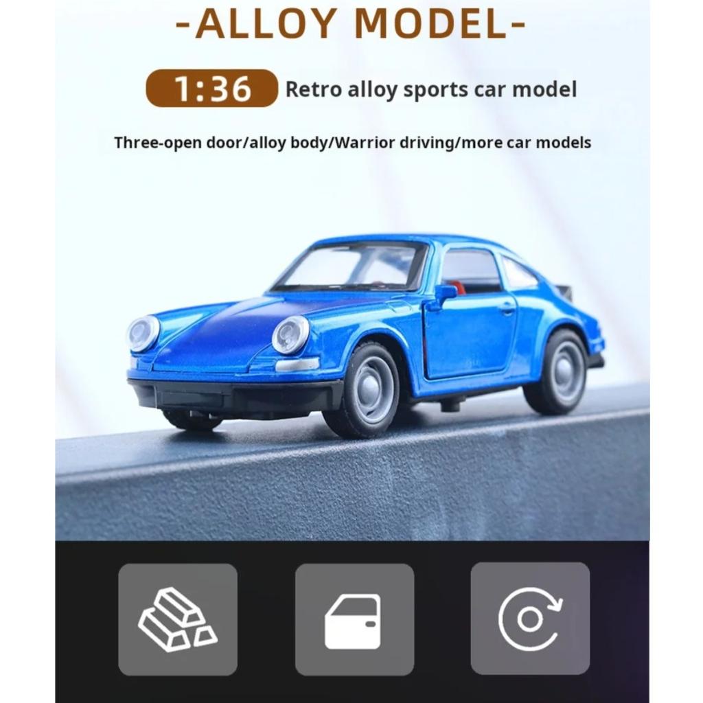 Maßstab 1/36 Oldtimer-Klassiker Legierungs-Automodell Dreitüriges Kinderspielzeugauto Käfer Rückzugauto Sammlung Ausstellung Jungengeschenk