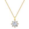 Shining Flower Zircon Full Diamond Light Luxury Temperament Gorgeous Full Diamond Necklace Female Versatile Collarbone Chain Titanium Steel