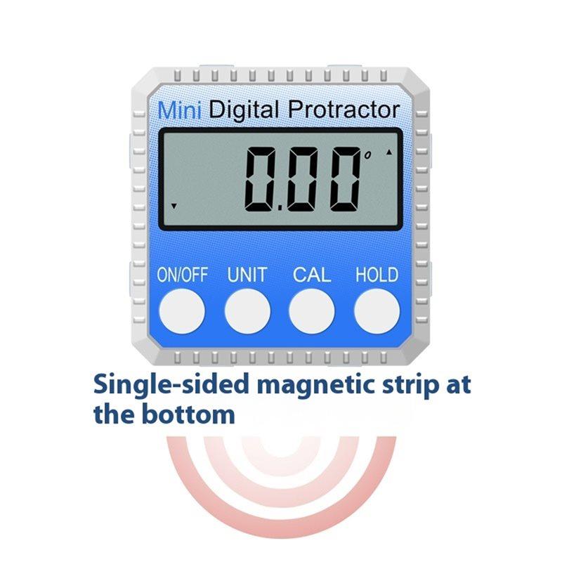 ABFS Zinc Alloy Mini Digital Protractor 4X 90 Degree Angle Finder LCD Inclinometer High Accuracy Precision Level Tool Slope Mete